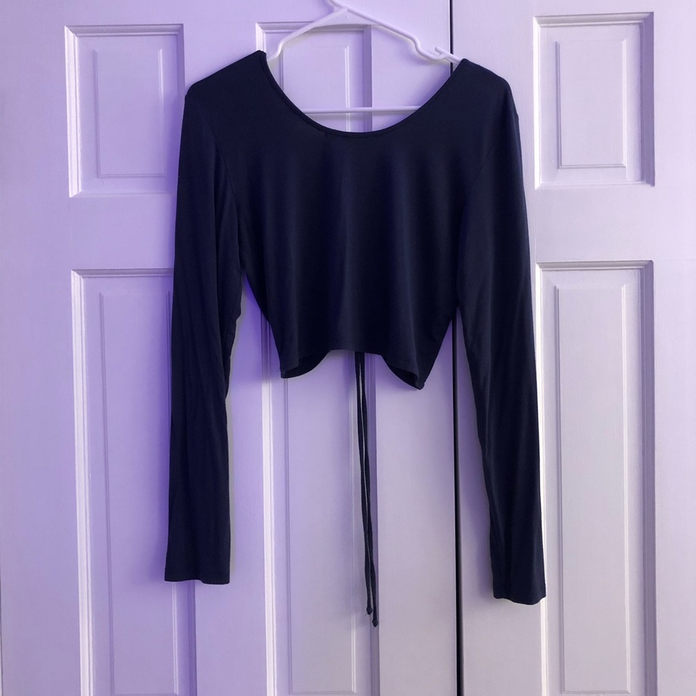 Cinched Navy Blue Longsleeve - Picture 4 of 5
